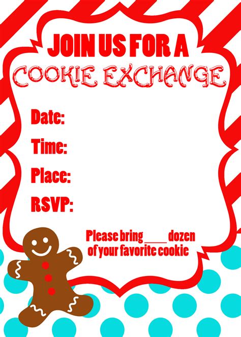Free Printable Free Cookie Exchange Invitation Templates